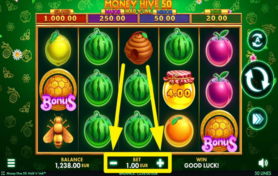 Money Hive 50 Hold N Link SET YOUR STAKE.