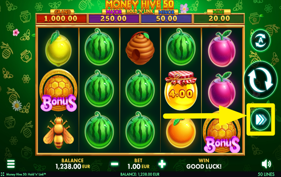 Money Hive 50 Hold N Link ACCELERATE THE SPINS.