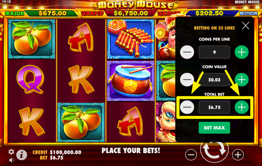 Money Mouse FIXEZ VOTRE MISE TOTALE.