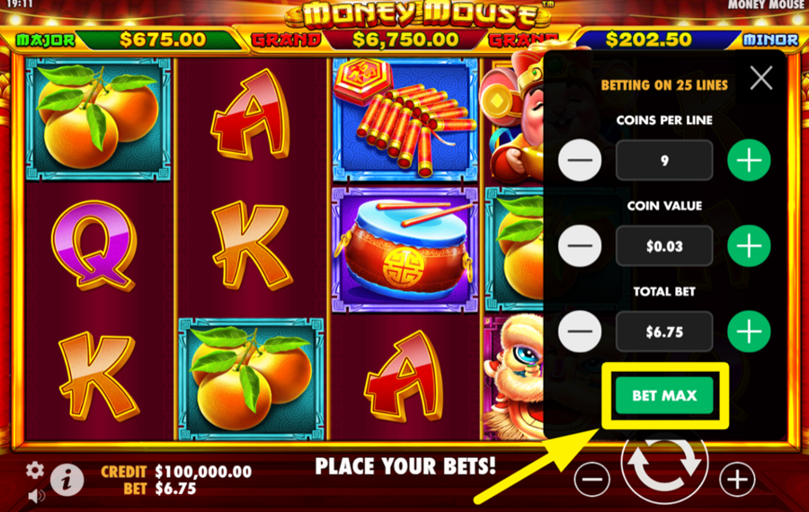 Money Mouse CHOISISSEZ LA LIMITE DE MISE LA PLUS ÉLEVÉE.