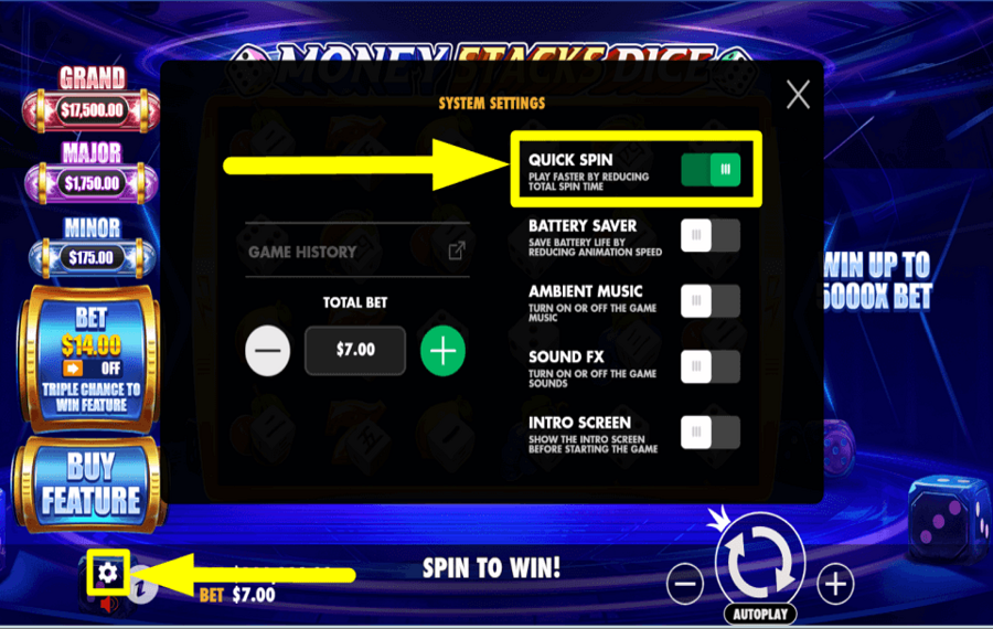 Money Stacks Dice ACCELERATE THE GAME.