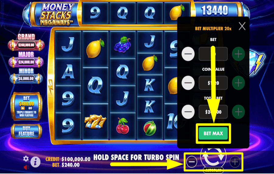 Money Stacks Megaways APPLY THE MAXIMUM BET.