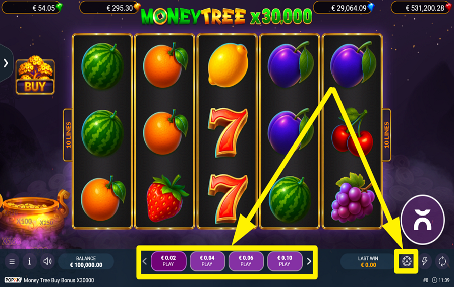 Money Tree Buy Bonus X30000 DEFINA UM VALOR DE APOSTA.