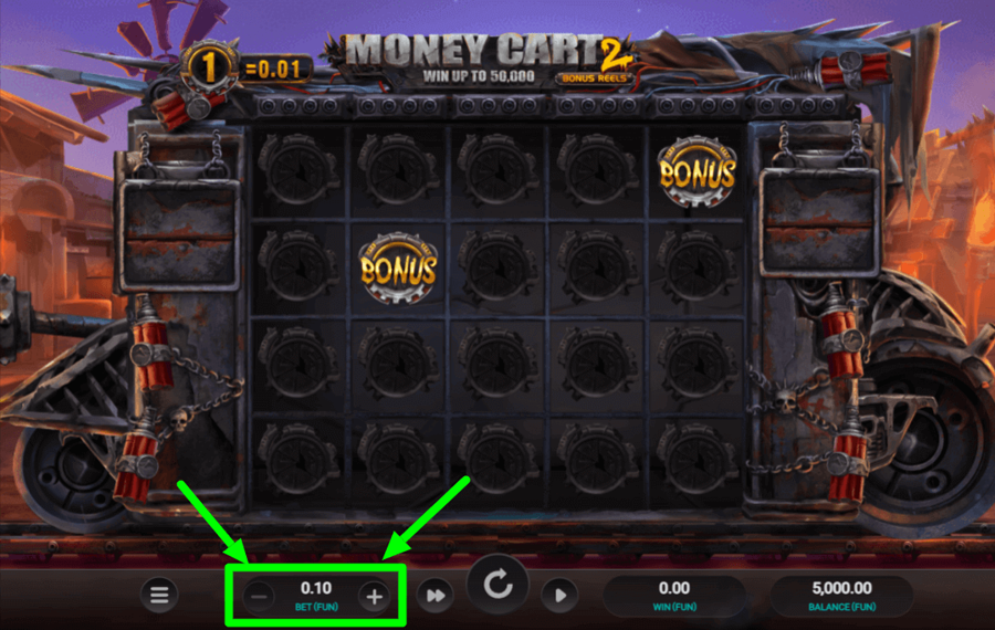 Money Cart 2 Scegli l'importo della tua scommessa.
