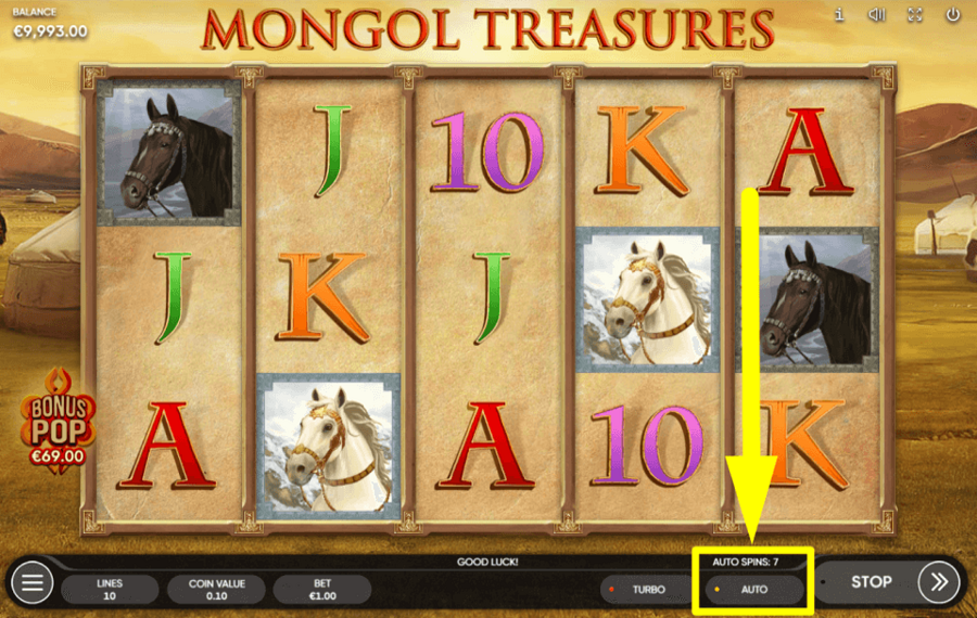 Mongol Treasures UTILISEZ LES TOURS AUTOMATIQUES.