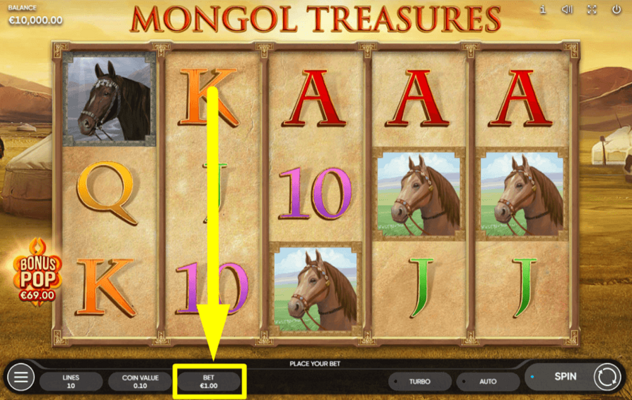 Mongol Treasures FIXEZ LA MISE TOTALE.