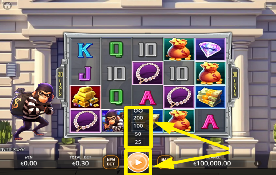 Monkey Heist ACTIVAR JUEGO AUTOMÁTICO.