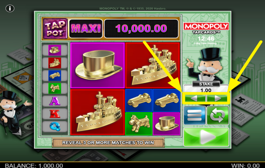 Monopoly Tapcards ESTABLECE TU APUESTA.