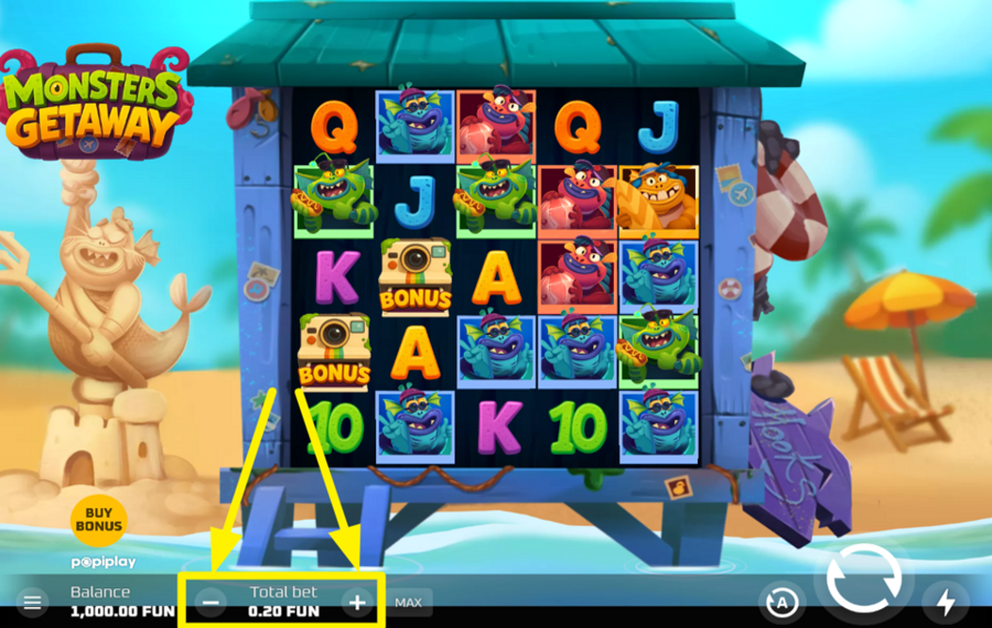 Monsters Getaway Weisen Sie einen Einsatzwert zu.