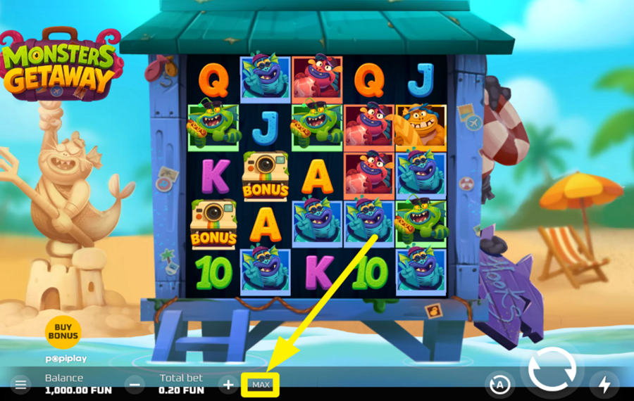 Monsters Getaway FESTLEGEN SIE DAS HÖCHSTE EINSATZLIMIT.