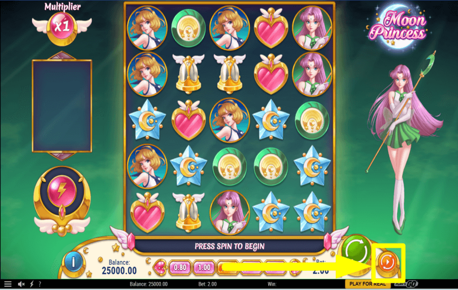 Moon Princess DÉMARRER LES TOURS AUTOMATIQUES.