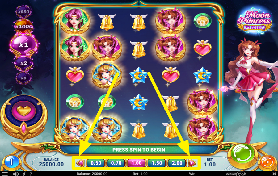Moon Princess Extreme СКОРРЕКТИРУЙТЕ СВОЮ СТАВКУ.