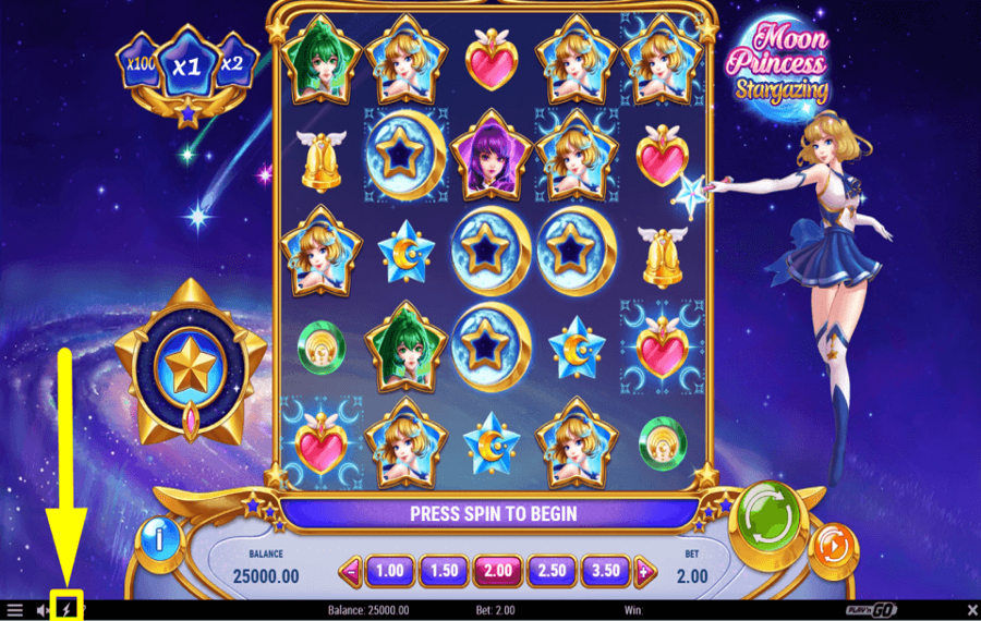 Moon Princess Stargazing CHANGEZ LA VITESSE DU JEU.