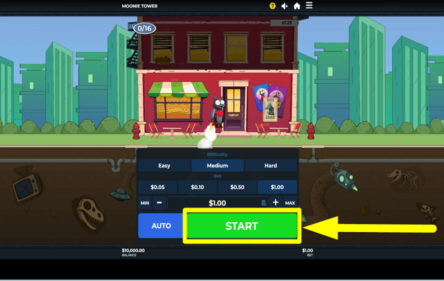 Moonie Tower BEGIN GAMBLING.