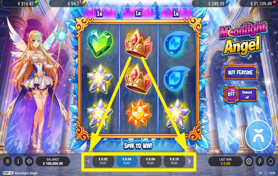 Moonlight Angel ИЗМЕНИТЕ ОБЩУЮ СУММУ СТАВКИ.