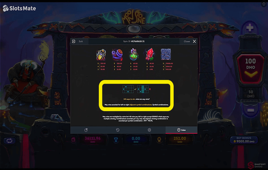 Moonstone Choisissez les lignes de paiement.