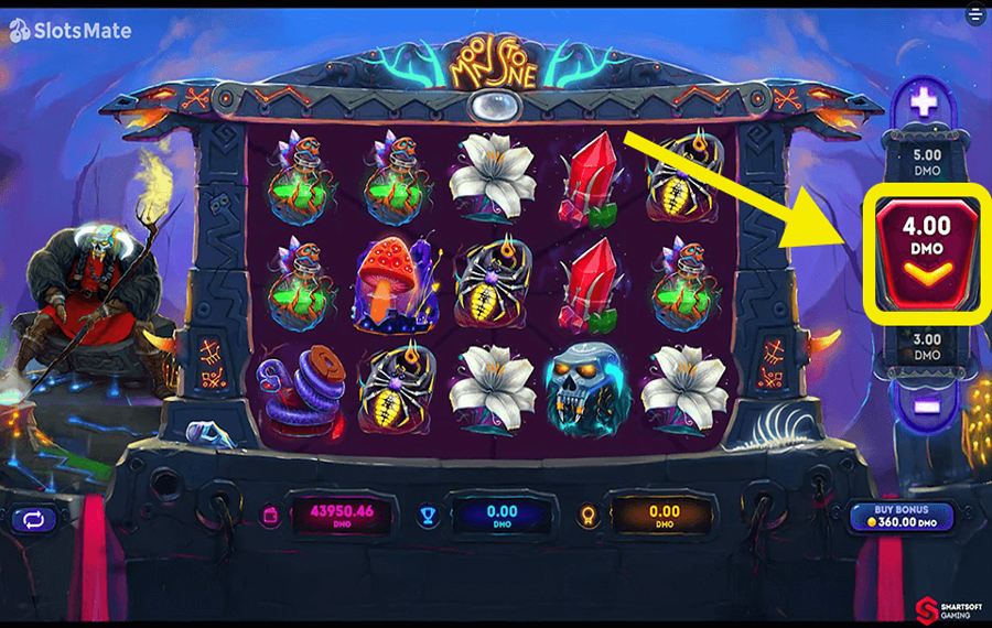 Moonstone Cliquez/appuyez sur le bouton « Spin ».