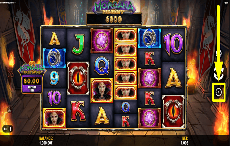 Morgana Megaways НАЗНАЧИТЬ СУММУ СТАВКИ.