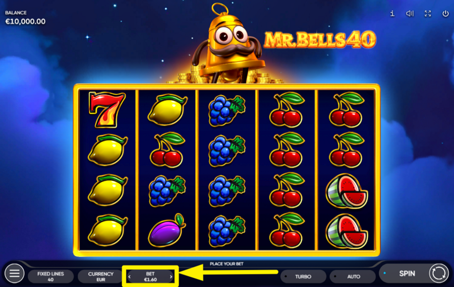 Mr Bells 40 ASSIGN A BET VALUE.