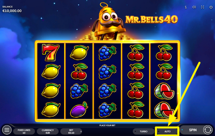 Mr Bells 40 EMPLOY THE AUTOMATIC SPINS.