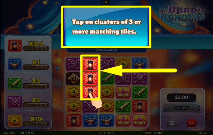 Mr Djinns Wonders MATCH THE TILES.