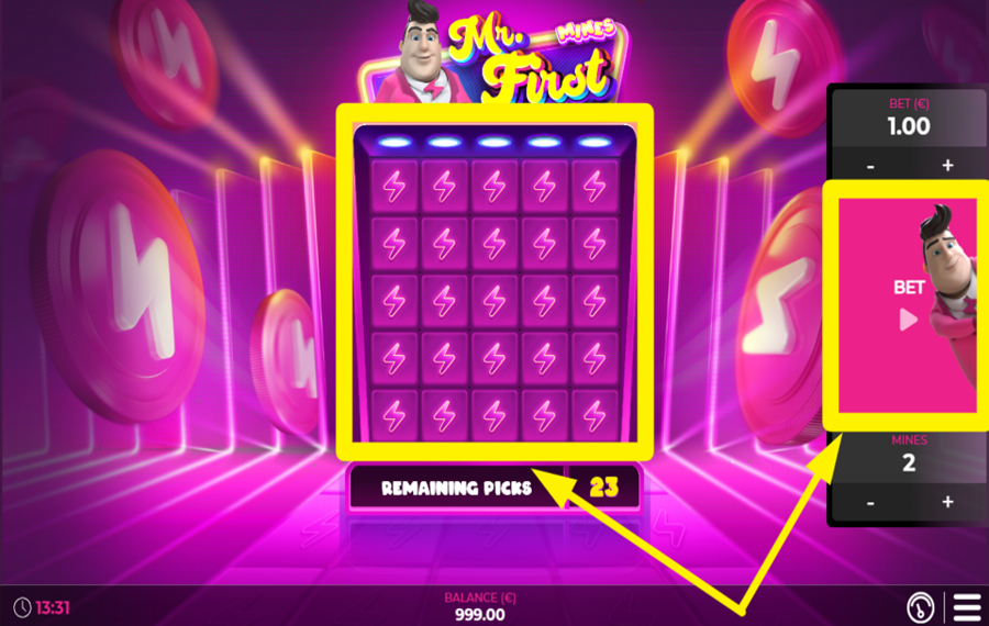 Mr First Mines PLACEZ VOTRE PARI ET RÉVÉLEZ LES TUILES.