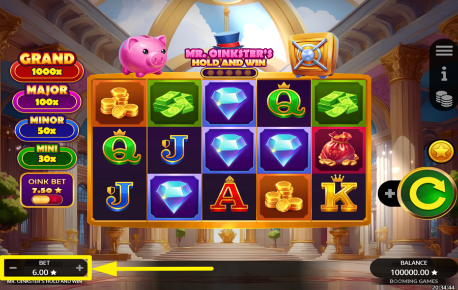 Mr Oinksters Hold and Win DÉTERMINEZ VOTRE PARI.