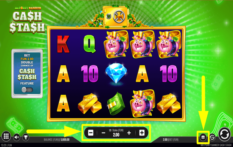 Mr Porky Banker Cash Stash CAST YOUR BET.