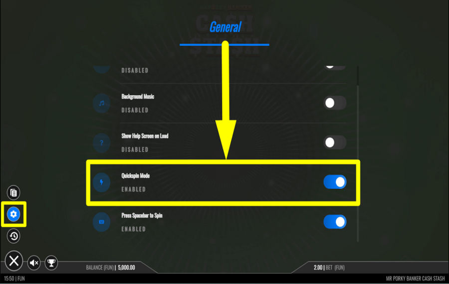 Mr Porky Banker CHANGE GAME SPEED.