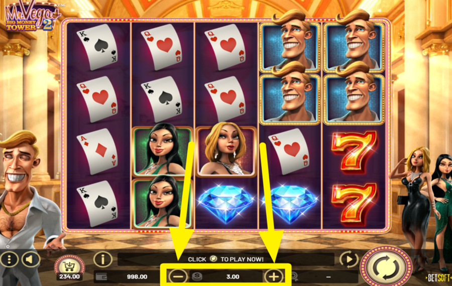 Mr Vegas 2 Big Tower Money SCEGLI L'IMPORTO DELLA TUA SCOMMESSA.