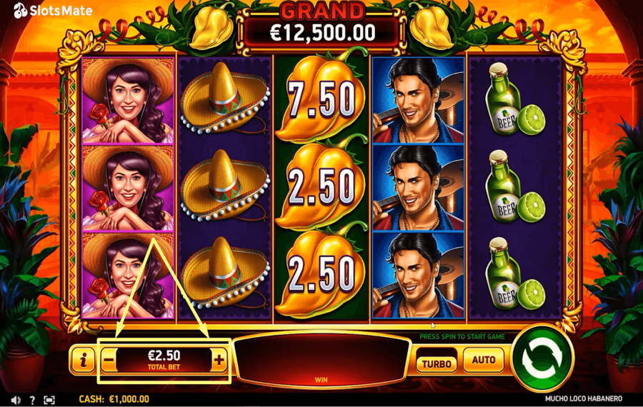 Mucho Loco Habanero Choose your bet amount. 