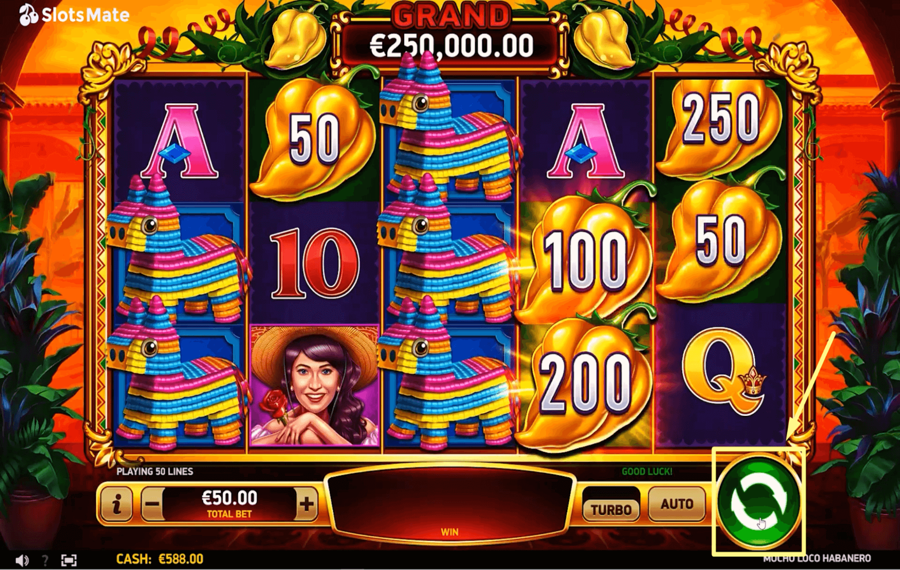 Mucho Loco Habanero Click/ tap the “Spin” button.