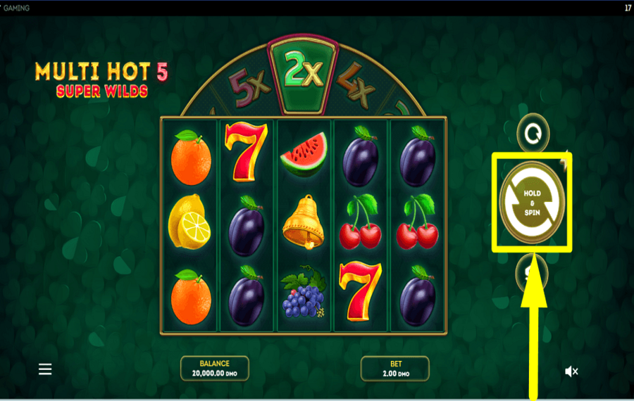 Multi Hot 5 Super Wilds PLAY FOR THE PRIZE.