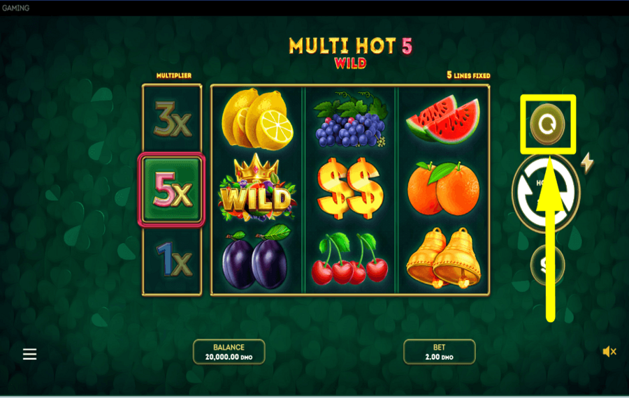 Multi Hot 5 Wild CONTINUAR AUTOMÁTICAMENTE.