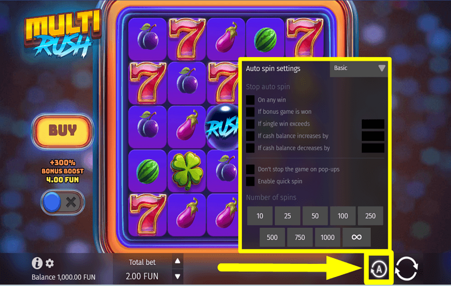 Multi Rush SPIN AUTOMATICALLY.