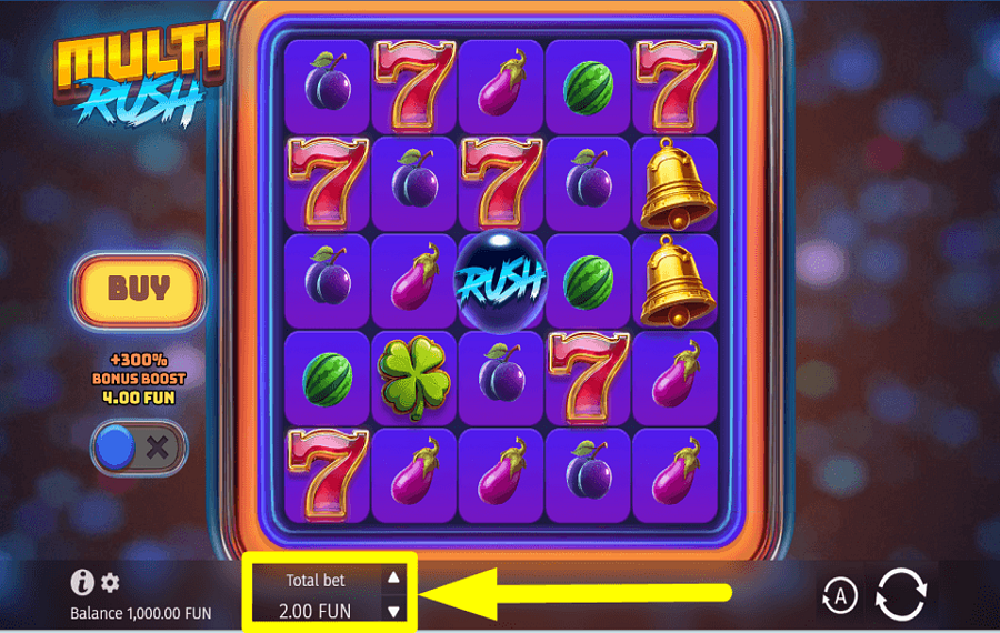 Multi Rush SELECT YOUR WAGER.
