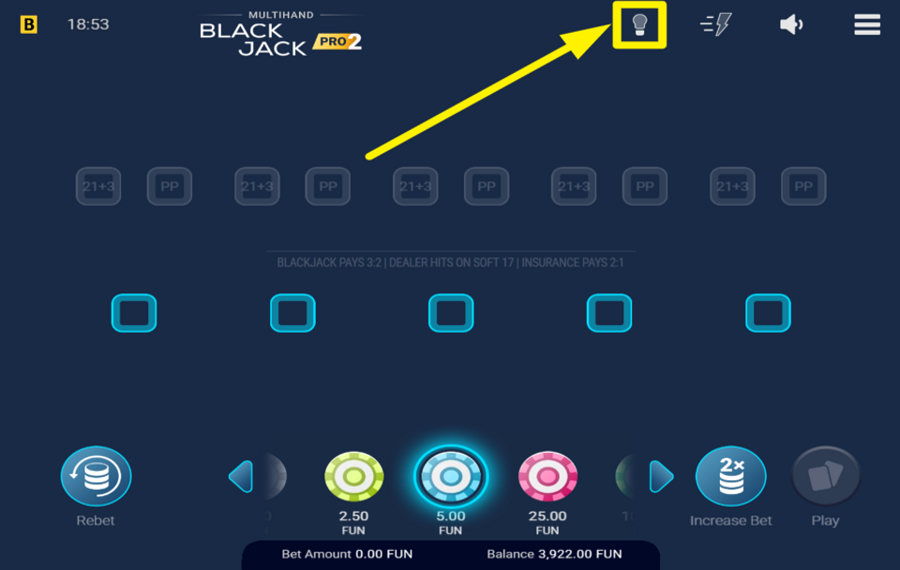 Multihand Blackjack Pro 2 PROFITEZ DES CONSEILS.