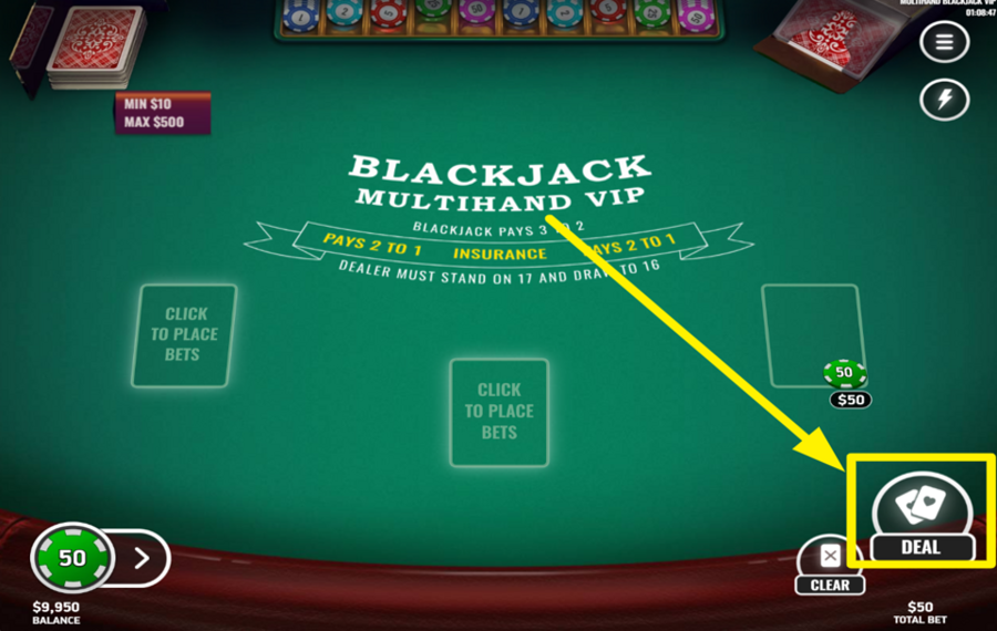 Multihand Blackjack VIP DISTRIBUEZ LES CARTES.