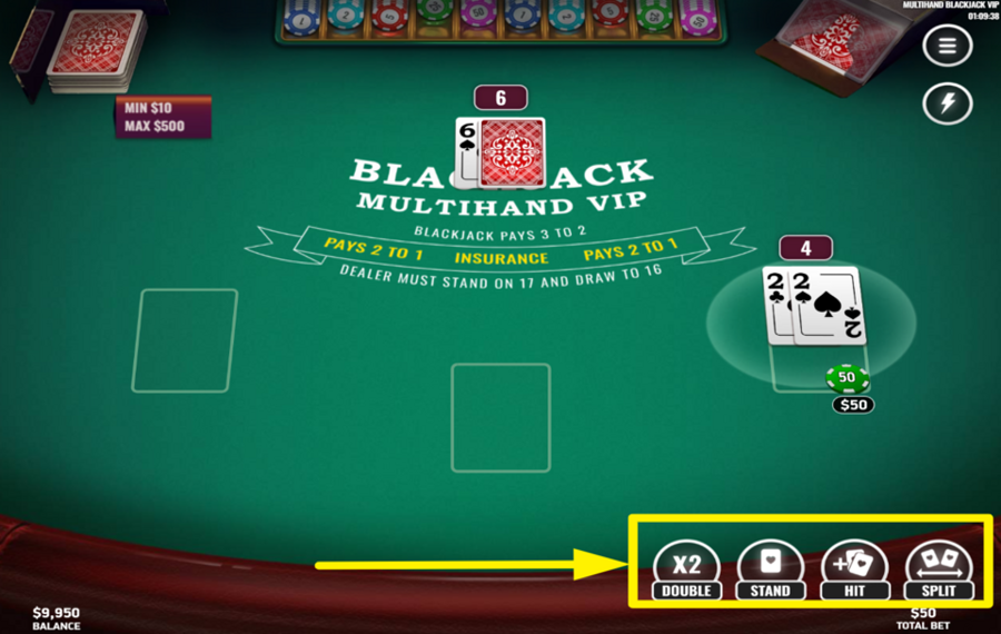 Multihand Blackjack VIP DÉCIDEZ DE VOTRE PROCHAIN ​​COUP.