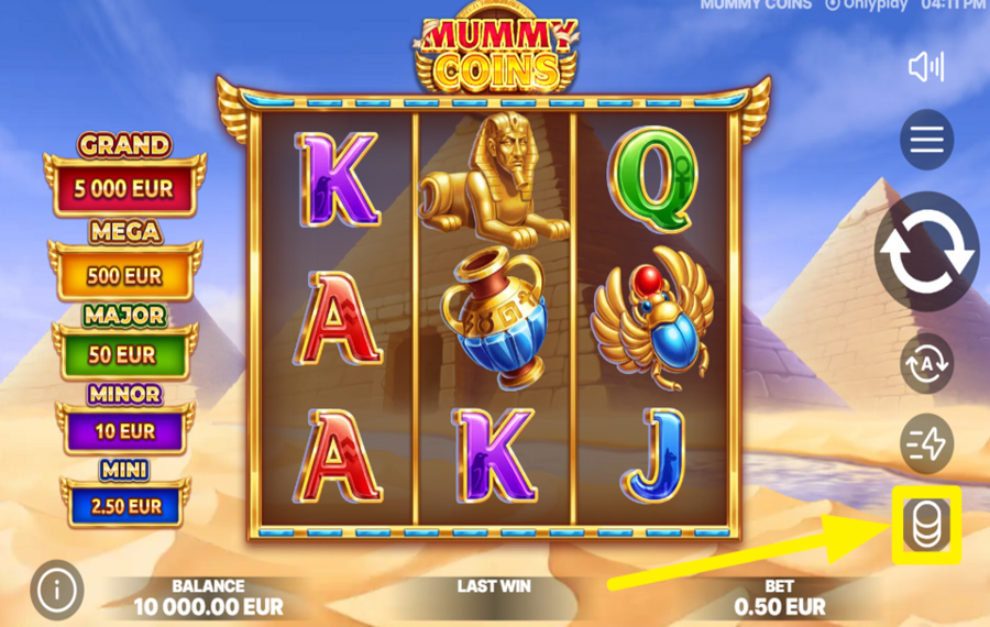 Mummy Coins ВЫБЕРИТЕ СВОЮ СТАВКУ.
