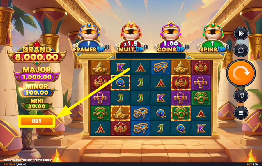 Mummy Mania Perks Up Power Combo OTTIENI UN BONUS!