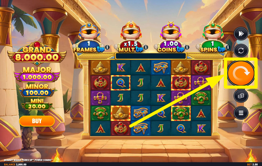 Mummy Mania Perks Up Power Combo FAI GIRARE I BULLONI.