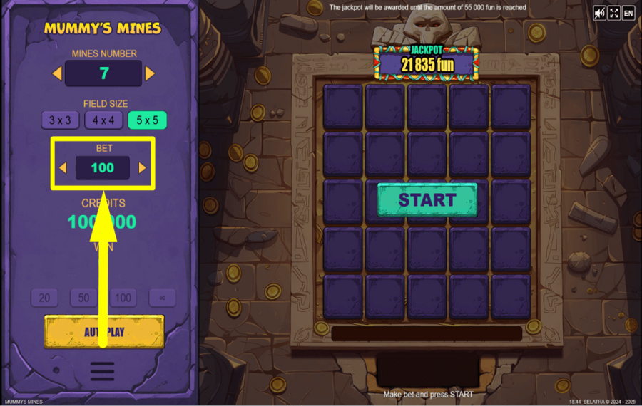 Mummys Mines METTEZ EN GARDE VOS CRÉDITS.