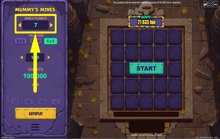 Mummys Mines PLACER LES MINES.