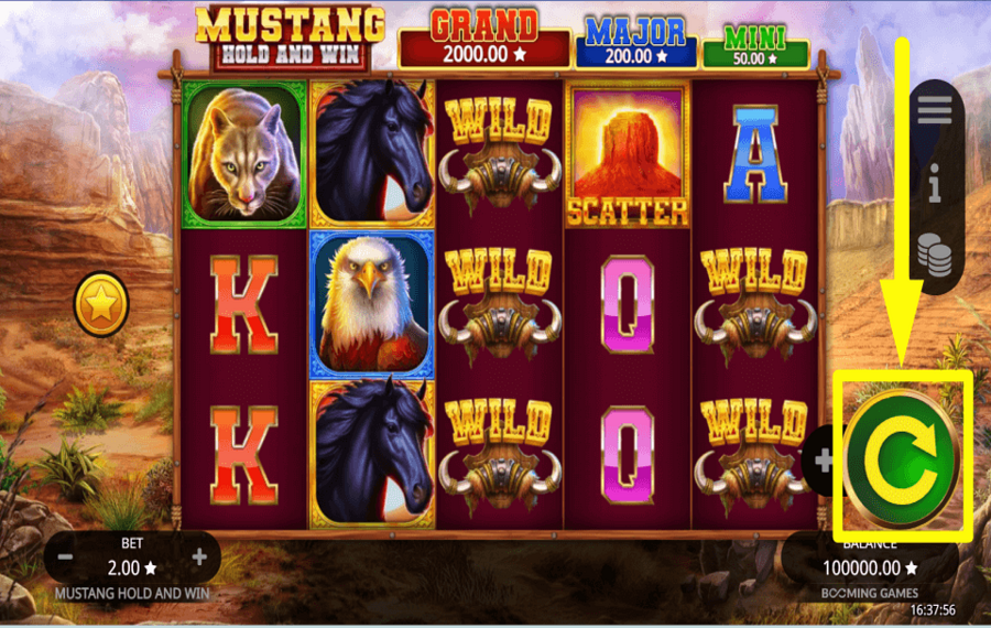 Mustang Hold and Win COMMENCEZ À JOUER.