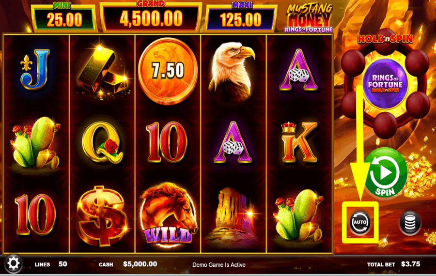Mustang Money Rings of Fortune AUTOPLAY EINRICHTEN.