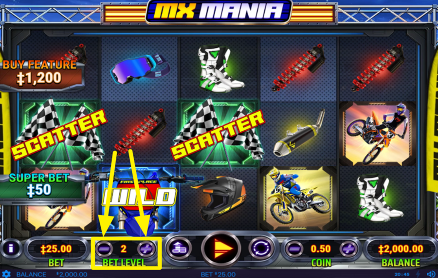 MX Mania ВЫБЕРИТЕ УРОВЕНЬ СТАВКИ.
