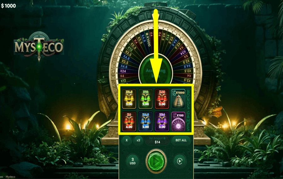 Mysteco SELECT BETTING OPTION.
