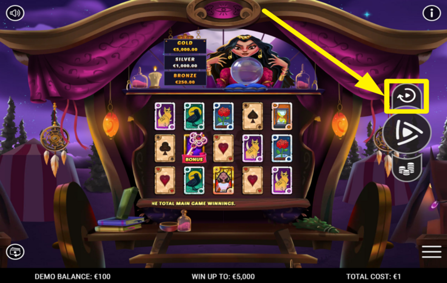 Mystery Fortune SPIN THE REELS AUTOMATICALLY.