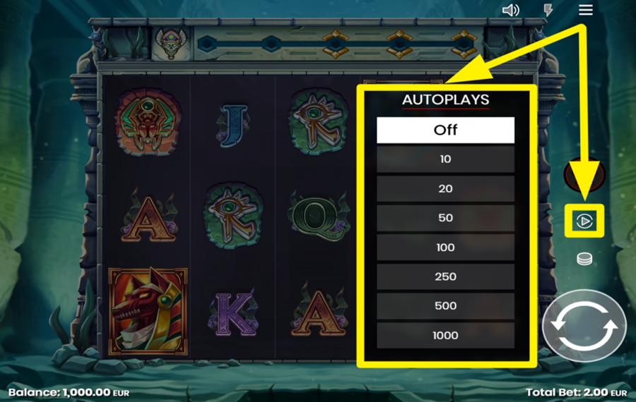 Mystery of the Nile ELIGE GIROS AUTOMÁTICOS.